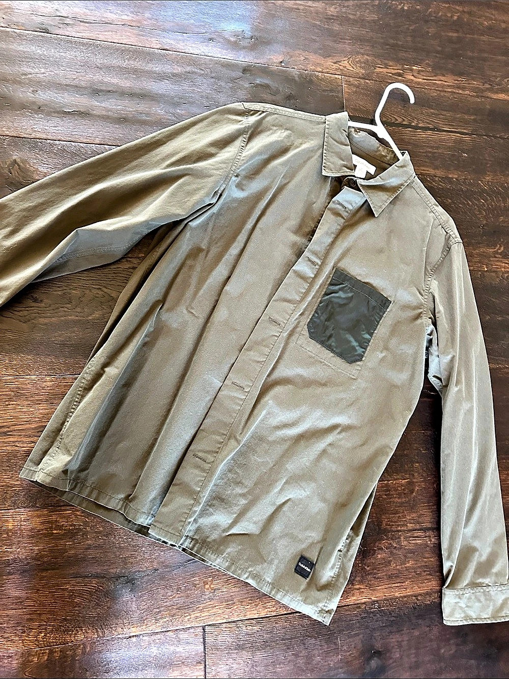 🌻🌻NEW Calvin Klein Men's Lightweight Utility Jacket Army Green Shirt - Size Larg